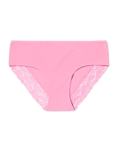 slip hipster femme coton avec dentelle rose - 19601835PINK - HEMA
