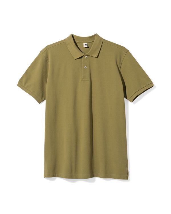 herenpolo Denton regular fit piqu&eacute; middengroen middengroen - 2140880MIDGREEN - HEMA