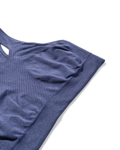 haut de sport non pr&eacute;form&eacute; medium support sans armature ni couture bleu fonc&eacute; M - 21700132 - HEMA