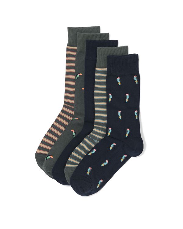 herensokken dieren - 5 paar donkerblauw donkerblauw - 4151005DARKBLUE - HEMA