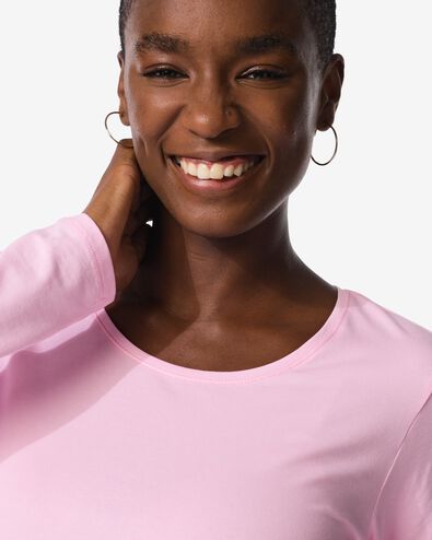 dames T-shirt basic o-hals lila - 36300560LILAC - HEMA