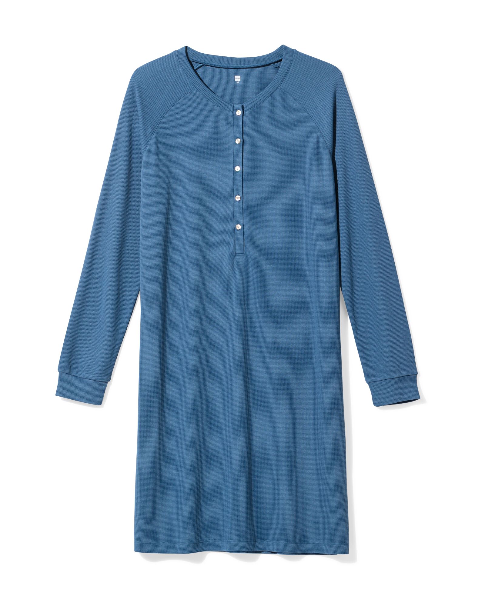 chemise de nuit gaufr&eacute; femme bleu moyen bleu moyen - 23400530MIDBLUE - HEMA