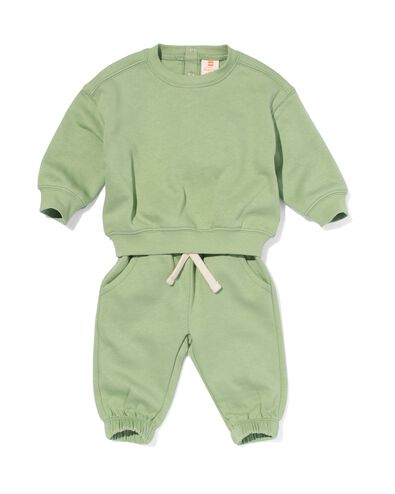baby kleding sweatset groen 86 - 33100455 - HEMA