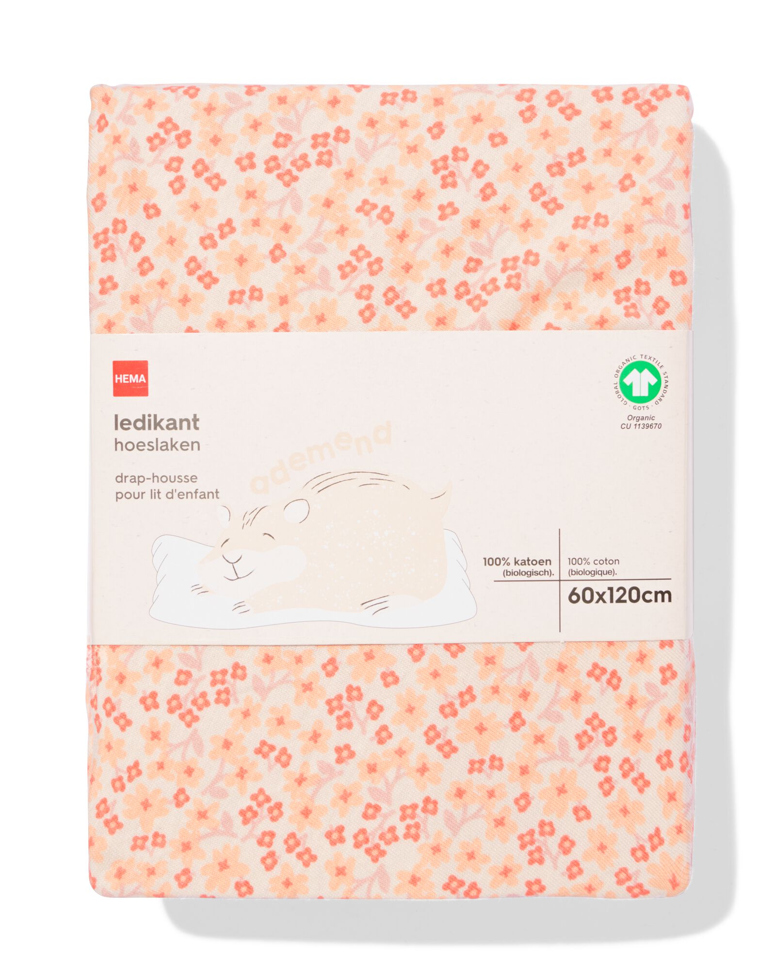 drap-housse pour lit b&eacute;b&eacute; 60x120cm fleurs - 33302660 - HEMA