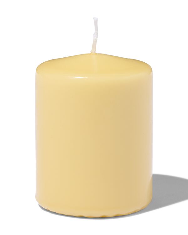 grosse bougie 7 x 8 cm stri&eacute;e jaune clair - 13509018 - HEMA