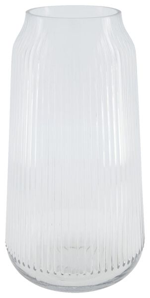 Vase, Ø 16 x 31 cm, Glas, Rippenstruktur - 13321123 - HEMA