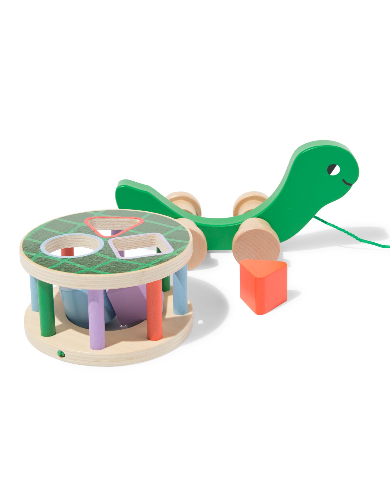 jouet tortue avec son 22x15,5x10cm bois - 15100230 - HEMA