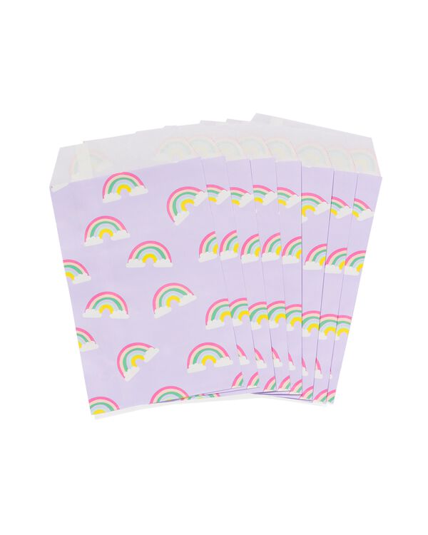 sachets d'anniversaire papier arc-en-ciel 8 pi&egrave;ces - 14250117 - HEMA