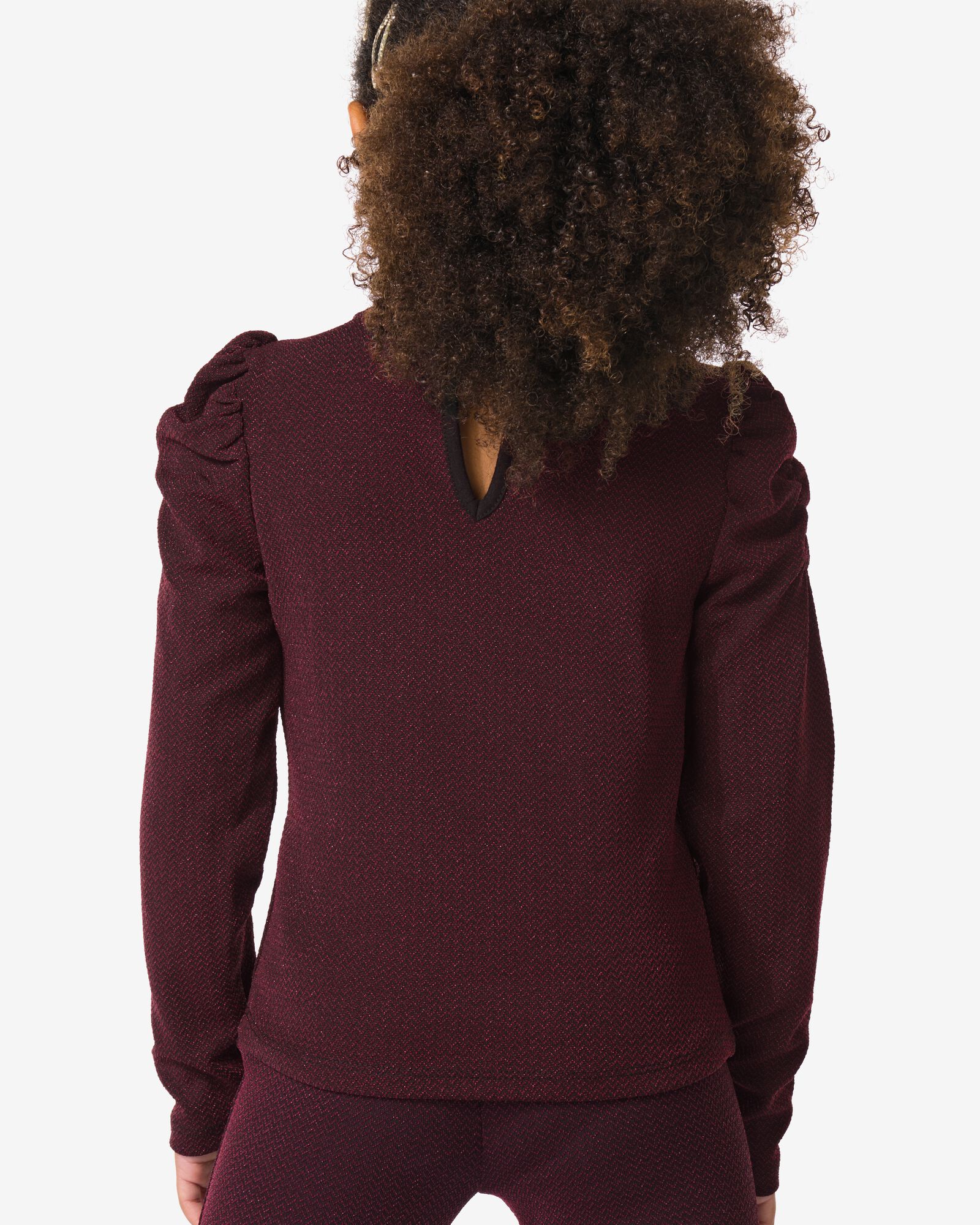 kindertop glitter bordeauxrood - 30836806BURGUNDYRED - HEMA