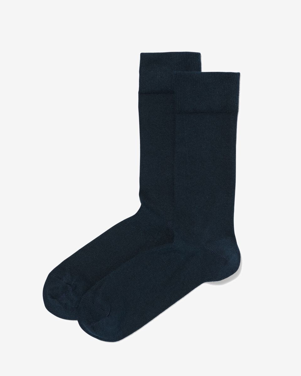 2 paires de chaussettes homme avec coton bio bleu bleu - 1000029250 - HEMA