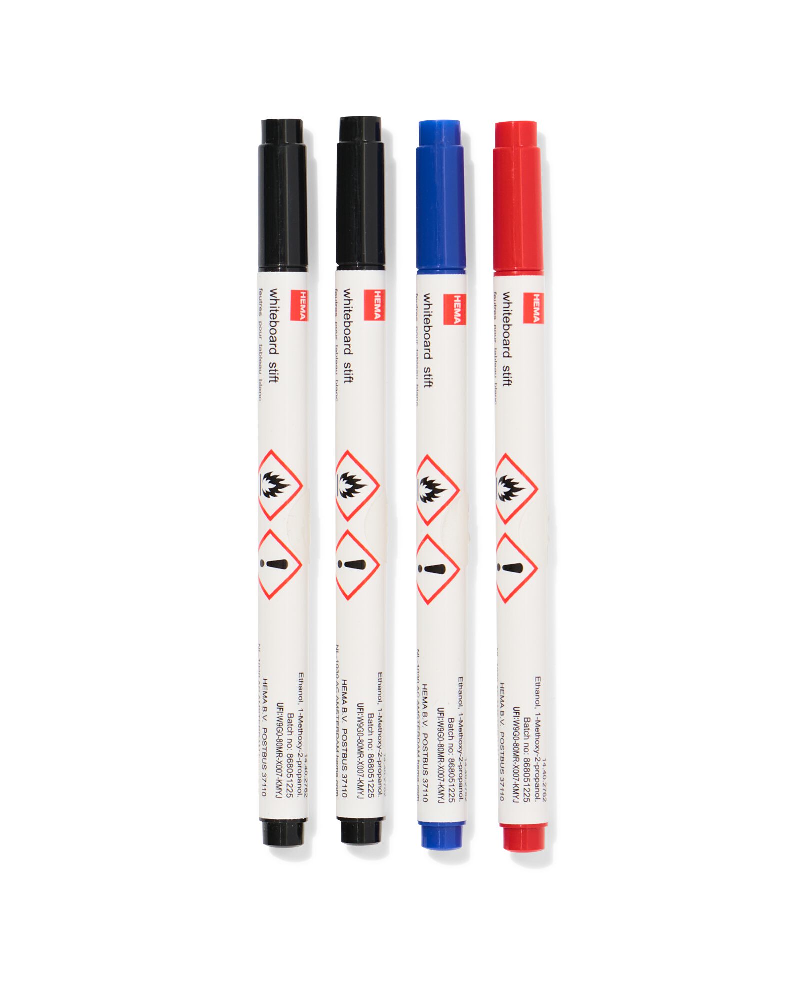 whiteboardmarker 1.4mm extra dunne punt - 4 stuks - 14402762 - HEMA