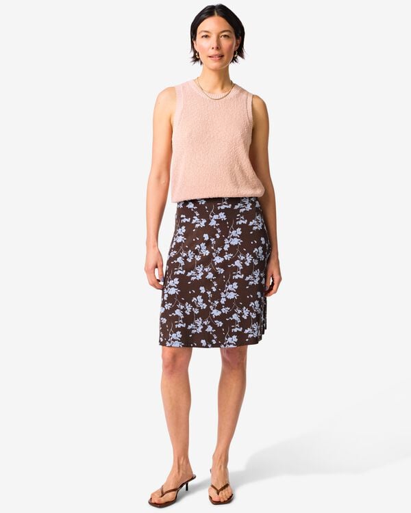 jupe femme Darly coupe classique fleurs marron fonc&eacute; marron fonc&eacute; - 36304170DARKBROWN - HEMA