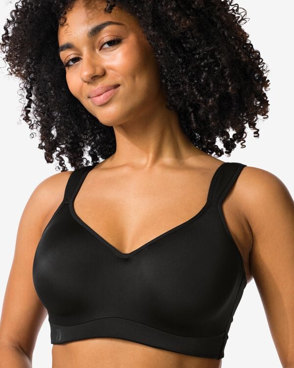 Vorgeformter, b&uuml;gelloser Sport-BH mit starker Unterst&uuml;tzung schwarz schwarz - 21700264BLACK - HEMA