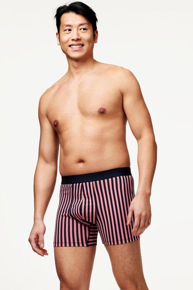 boxer homme modèle long - coton / stretch rose - 1000022823 - HEMA