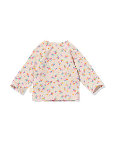 newborn overslag T-shirt rib bloemen zand zand - 33440620SAND - HEMA