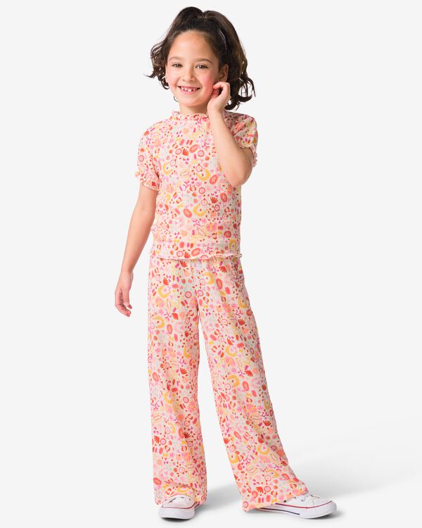 legging enfant coupe large jersey fleurs &eacute;cru &eacute;cru - 30861717ECRU - HEMA