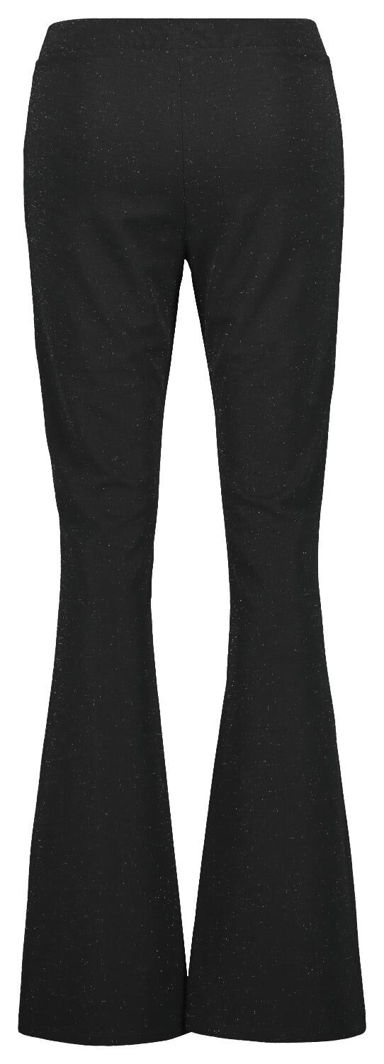 women's trousers flared glitter black 