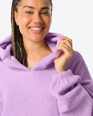 Damen-Kuschelhoodie aus Teddystoff in Rosa - 61140501 - HEMA