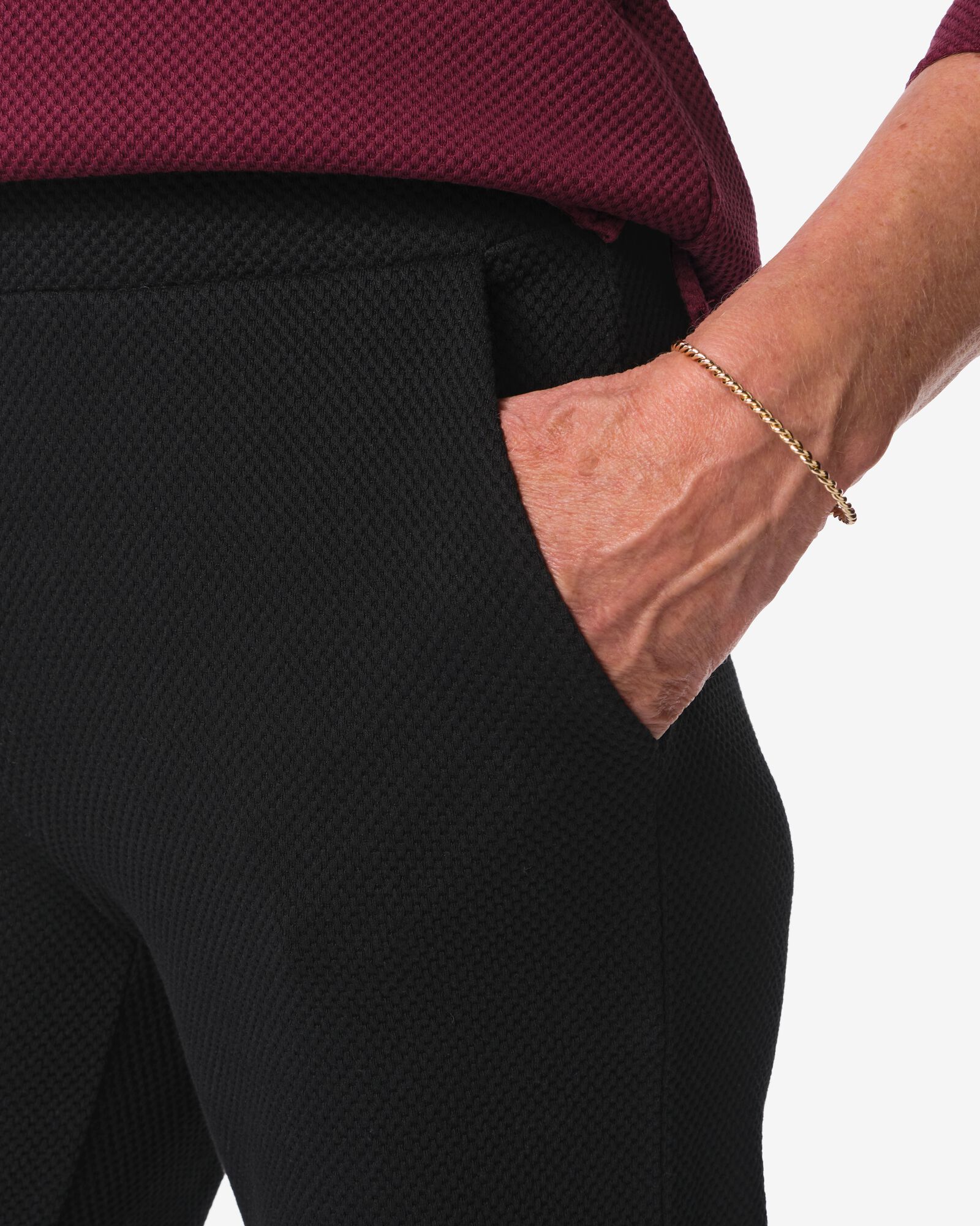 pantalon structur&eacute; Kacey femme noir - 36288055BLACK - HEMA