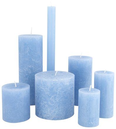 bougies rustiques bleu - 1000015369 - HEMA