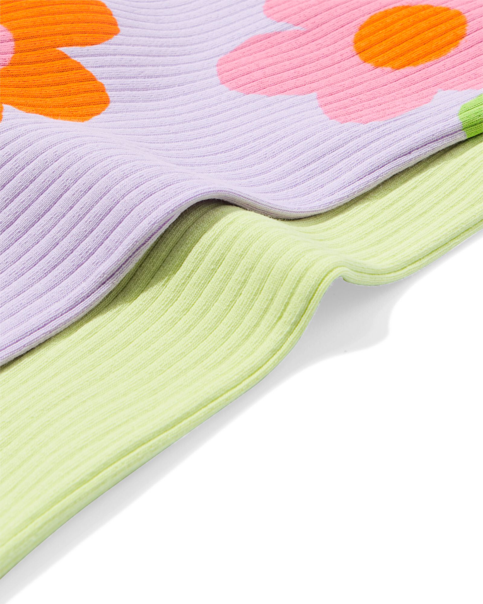 kinderleggings kort rib - 2 stuks paars - 30857214PURPLE - HEMA