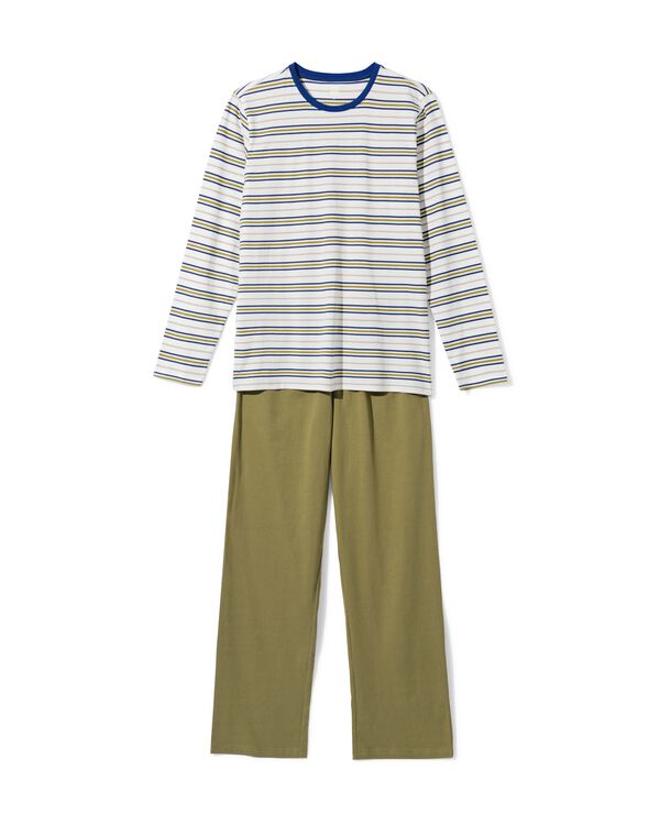 Herren-Pyjama Jonas, Jersey, Retro eierschalenfarben eierschalenfarben - 23686670OFFWHITE - HEMA