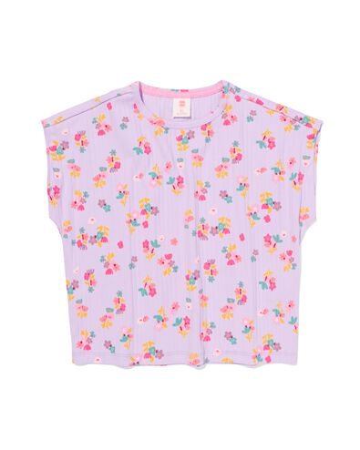 kinder T-shirt bloemen lichtpaars lichtpaars - 30837449LIGHTPURPLE - HEMA