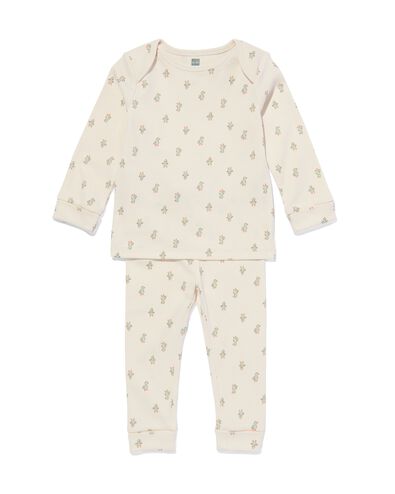 meegroei babypyjama rib eendjes gebroken wit - 33309730OFFWHITE - HEMA