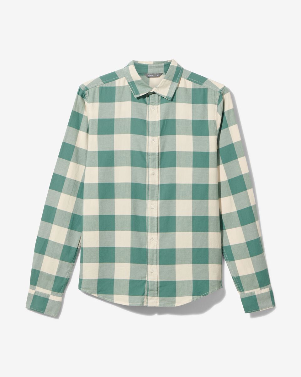 heren overhemd flanel groen - 1000029784 - HEMA