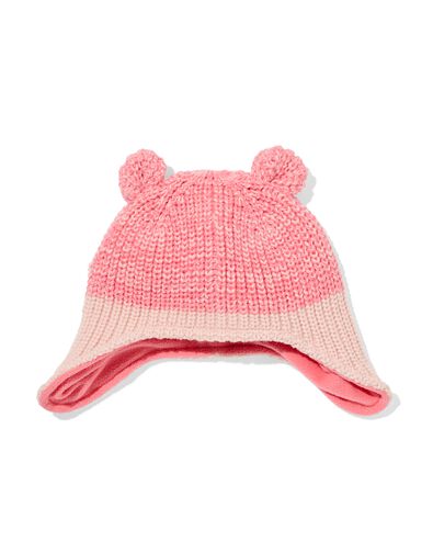 bonnet b&eacute;b&eacute; avec oreilles rose rose - 33200085PINK - HEMA