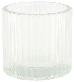 Teelichthalter, Glas mit Rillen, Ø 7 x 6,5 cm - 13322116 - HEMA