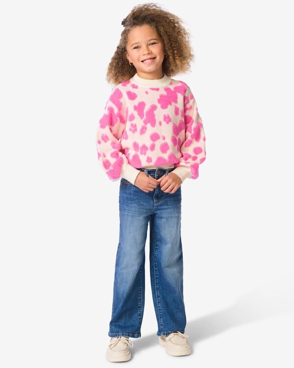 kinderjeans wijd middenblauw middenblauw - 30838803MIDBLUE - HEMA