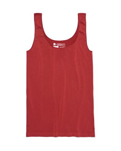 dameshemd naadloos micro spaghettibandjes donkerrood - 19601704DARKRED - HEMA