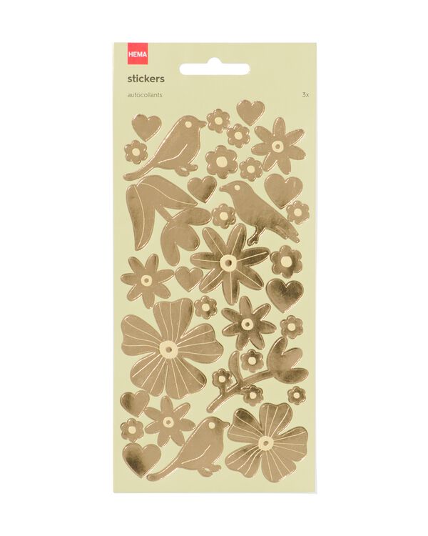 3er-Pack Aufkleberbogen, 19 x 10 cm, Blumen - 14170119 - HEMA