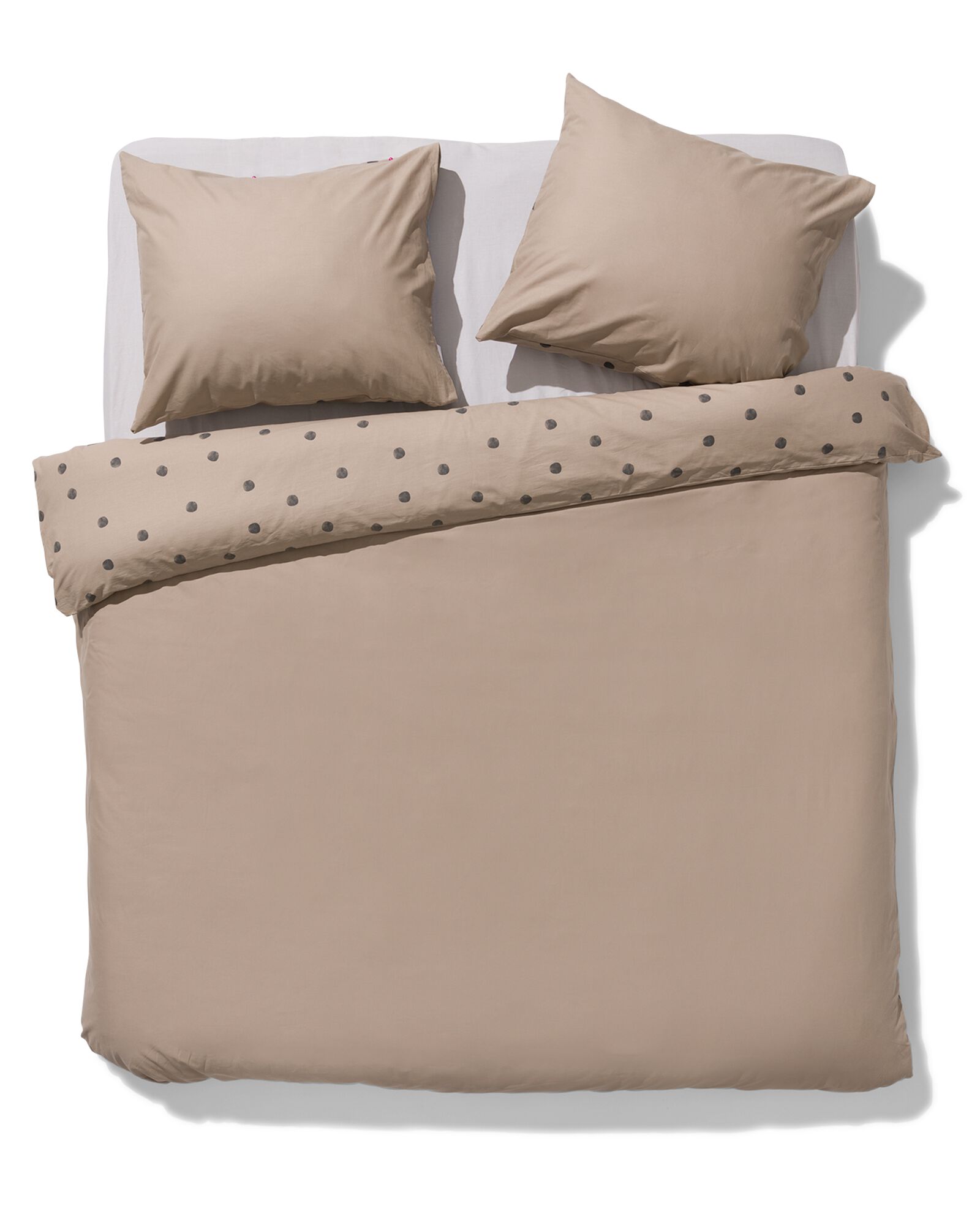 Bettw&auml;sche, Soft Cotton, Baumwolle, Punkte sand - 1000025692 - HEMA