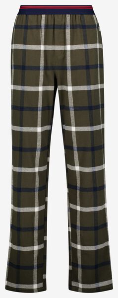heren pyjamabroek flannel ruiten legergroen - 1000025732 - HEMA