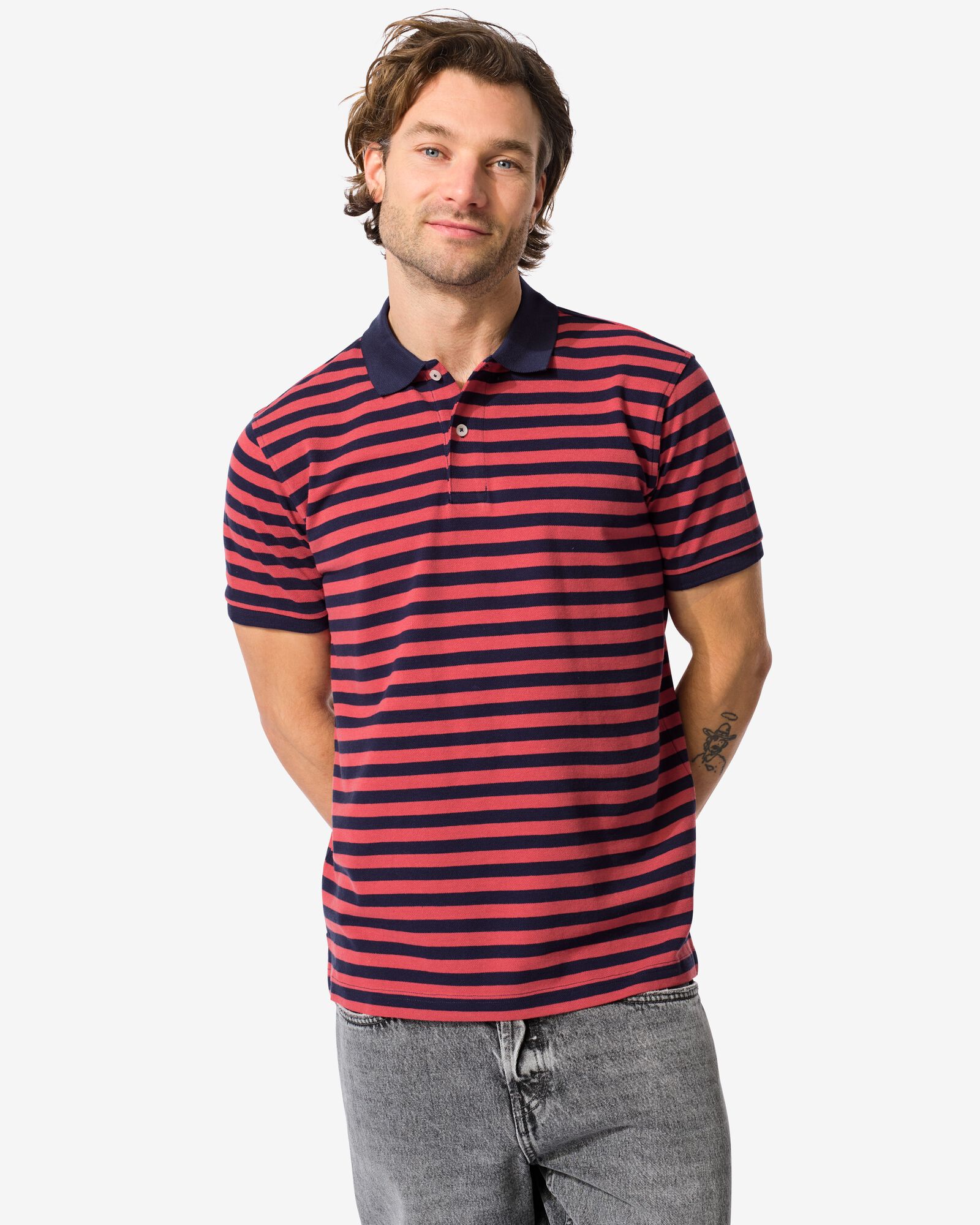 Herren-Poloshirt dunkelblau - 2140380DARKBLUE - HEMA