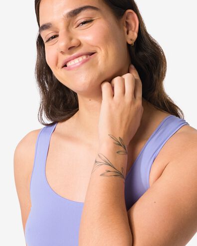 dameshemd naadloos micro blauw - 19621015BLUE - HEMA