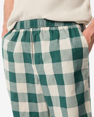 pantalon de pyjama homme à carreaux popeline de coton vert XXL - 23650775 - HEMA