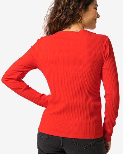 Damen-Top Caro, Ripp rot - 36251185RED - HEMA