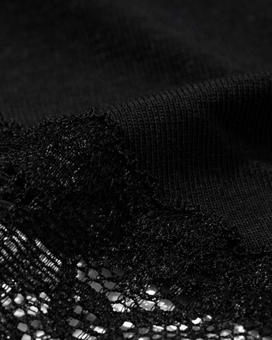 hipster femme en coton avec dentelle noir noir - 19642264BLACK - HEMA