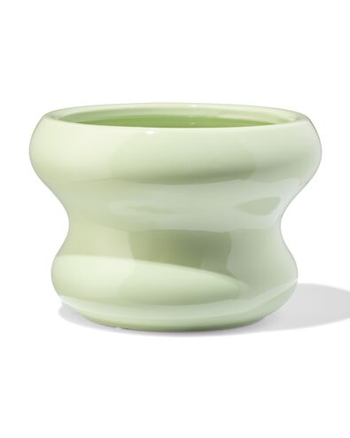 Blumentopf ⌀ 17,5 x 12,5 cm, Keramik, Klecks gr&uuml;n - 13326030 - HEMA