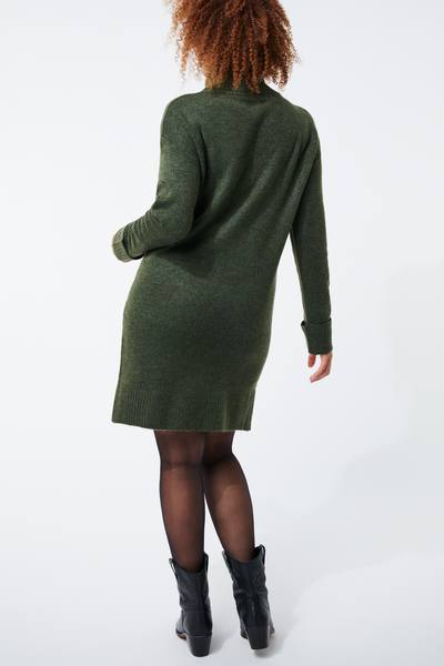 robe femme avec col en maille Vicky olive olive - 1000029005 - HEMA