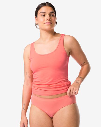 dameshipster naadloos micro met kant koraalroze - 19610955CORALPINK - HEMA