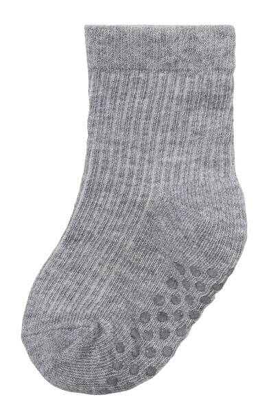 5 paires de chaussettes b&eacute;b&eacute; avec coton gris - 1000028755 - HEMA