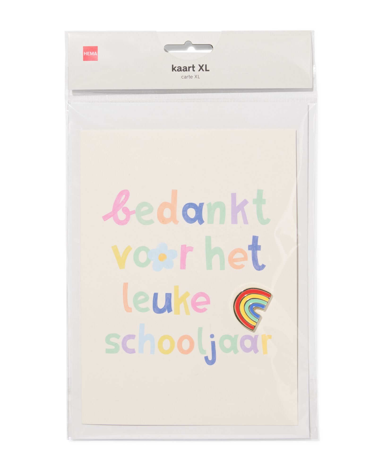 Carte XL "Merci pour cette belle ann&eacute;e scolaire" avec &eacute;pingle - 60800705 - HEMA