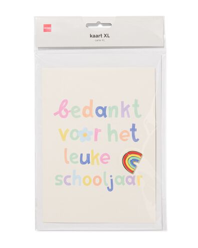 Carte XL "Merci pour cette belle ann&eacute;e scolaire" avec &eacute;pingle - 60800705 - HEMA
