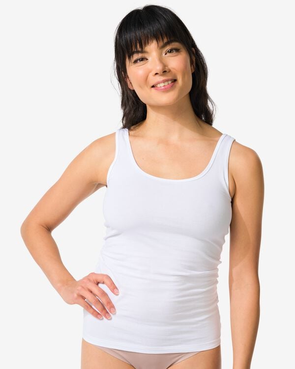 débardeur femme en coton blanc blanc - 1000008379 - HEMA