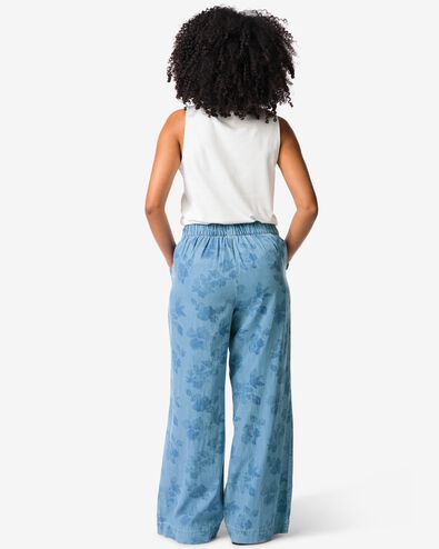 pantalon femme Lila large fleurs denim denim - 36209040DENIM - HEMA