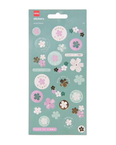feuilles d'autocollants fleurs 10x22,1cm - lot de 3 - 14102312 - HEMA